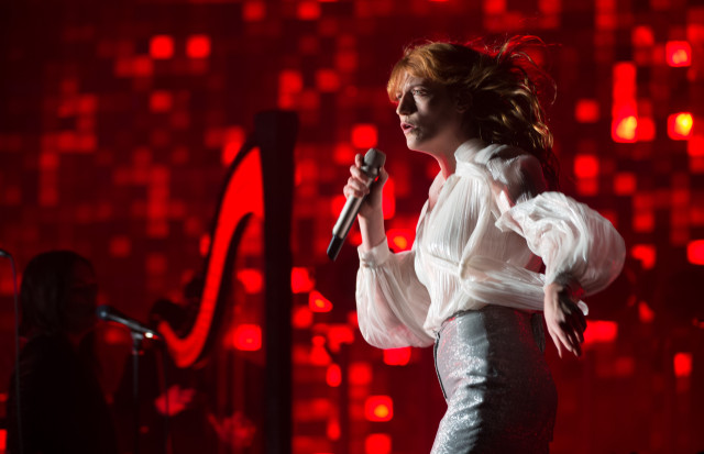 GLASTONBURY, ENGLAND - JUNE 26: Florence Welch of Florence and the Machine performs on The Pyramid Stage during the Glastonbury Festival at Worthy Farm, Pilton on June 26, 2015 in Glastonbury, England.  Now its 45th year the festival is one largest music festivals in the world and this year features headline acts Florence and the Machine, Kanye West and The Who. The Festival, which Michael Eavis started in 1970 when several hundred hippies paid just £1, now attracts more than 175,000 people.  (Photo by Ian Gavan/Getty Images)