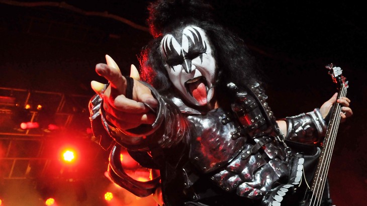 LONDON, ENGLAND - JULY 04:  Gene Simmons of US rock group Kiss performs live on stage, for a one-off Independence Day show as a fundraiser for the Help for Heroes charity, at The Kentish Town Forum on July 4, 2012 in London, England.  (Photo by Jim Dyson/Getty Images)