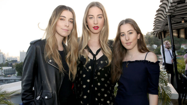 LOS ANGELES, CA - APRIL 29:  (L-R) Musicians Danielle Haim, Este Haim, and Alana Haim of HAIM attend the First Annual "Girls To The Front" event benefiting Girls Rock Camp Foundation at Chateau Marmont on April 29, 2016 in Los Angeles, California.  (Photo by Rachel Murray/Getty Images for Girls Rock Camp Foundation)